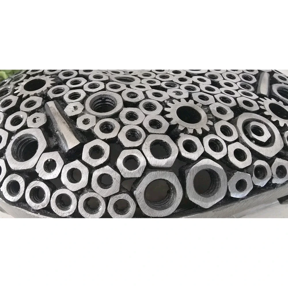 Large Heart Shaped Silver Metal Trinket Box Industrial Nuts & Bolts‎ Rustic